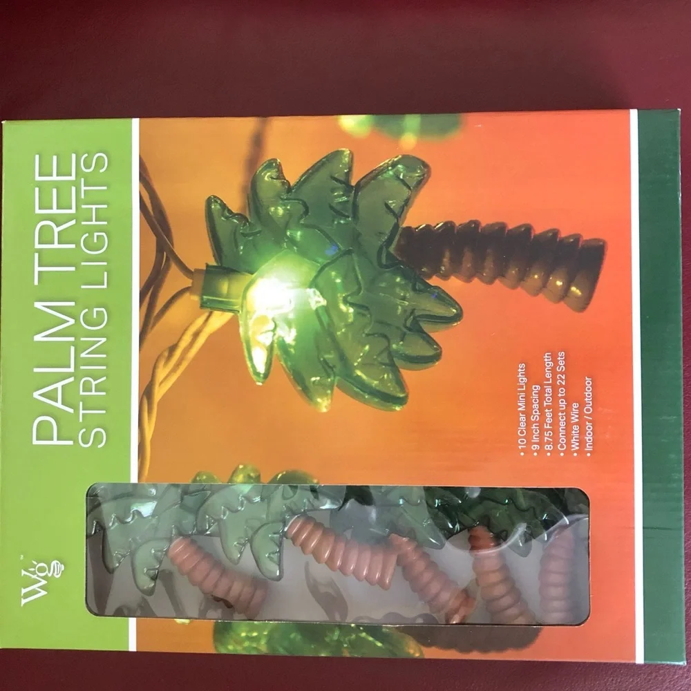 PALM TREES Electric String Lights - Indoor/Outdoor NEW IN BOX
